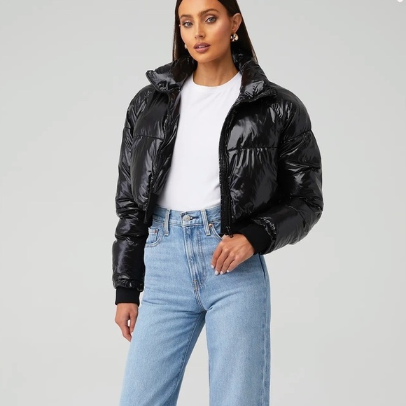 NWT Blank NYC Cold Lover Crop Puffer Jacket Size Large - Picture 8 of 11